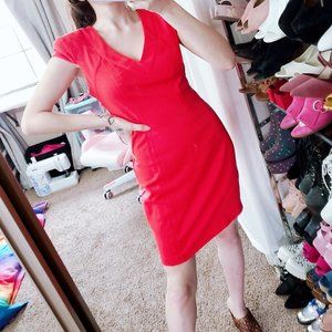 BCBGeneration Red Cap Sleeve Sheath Dress